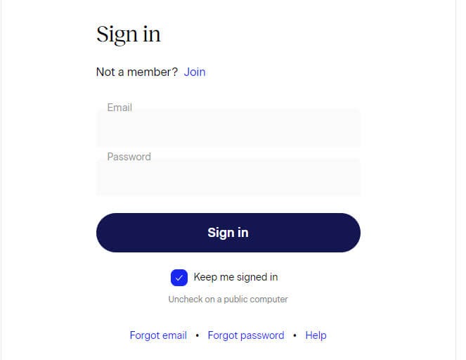 Speeddate.com sign in page