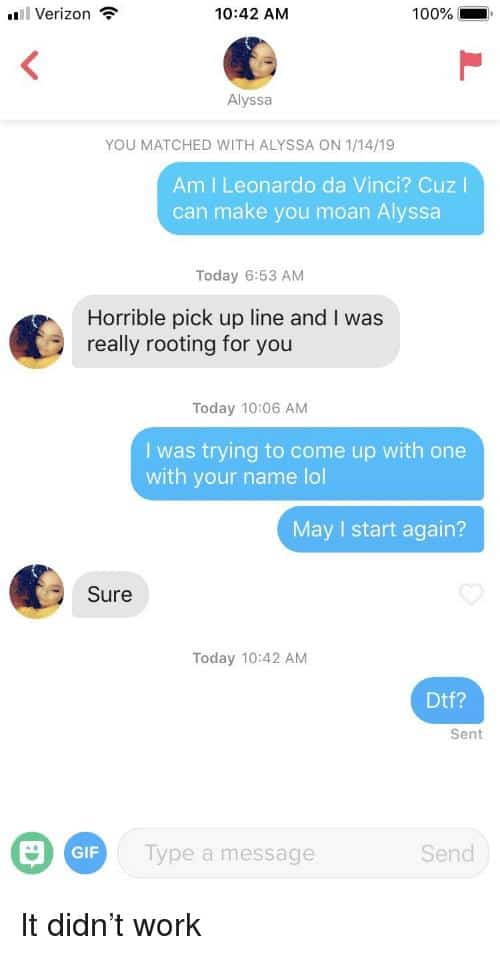 Lines dtf tinder DTF