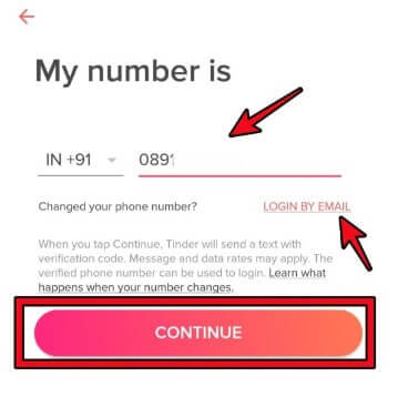 Log in with phone number