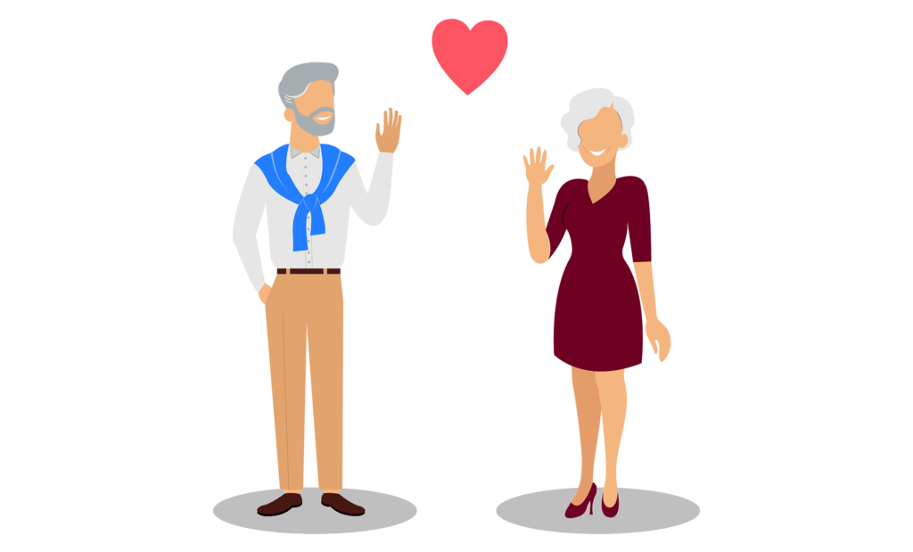Senior people meet review