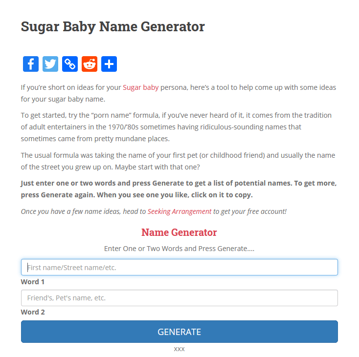 fake sugar baby names