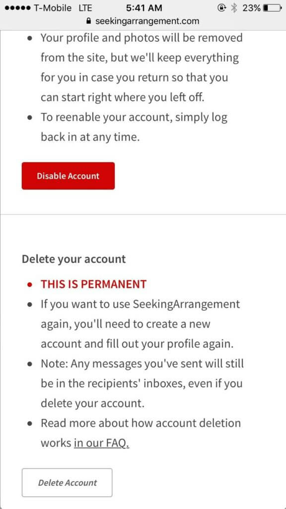 How to Delete Your Seeking Arrangement Account Forever ([year]) 7