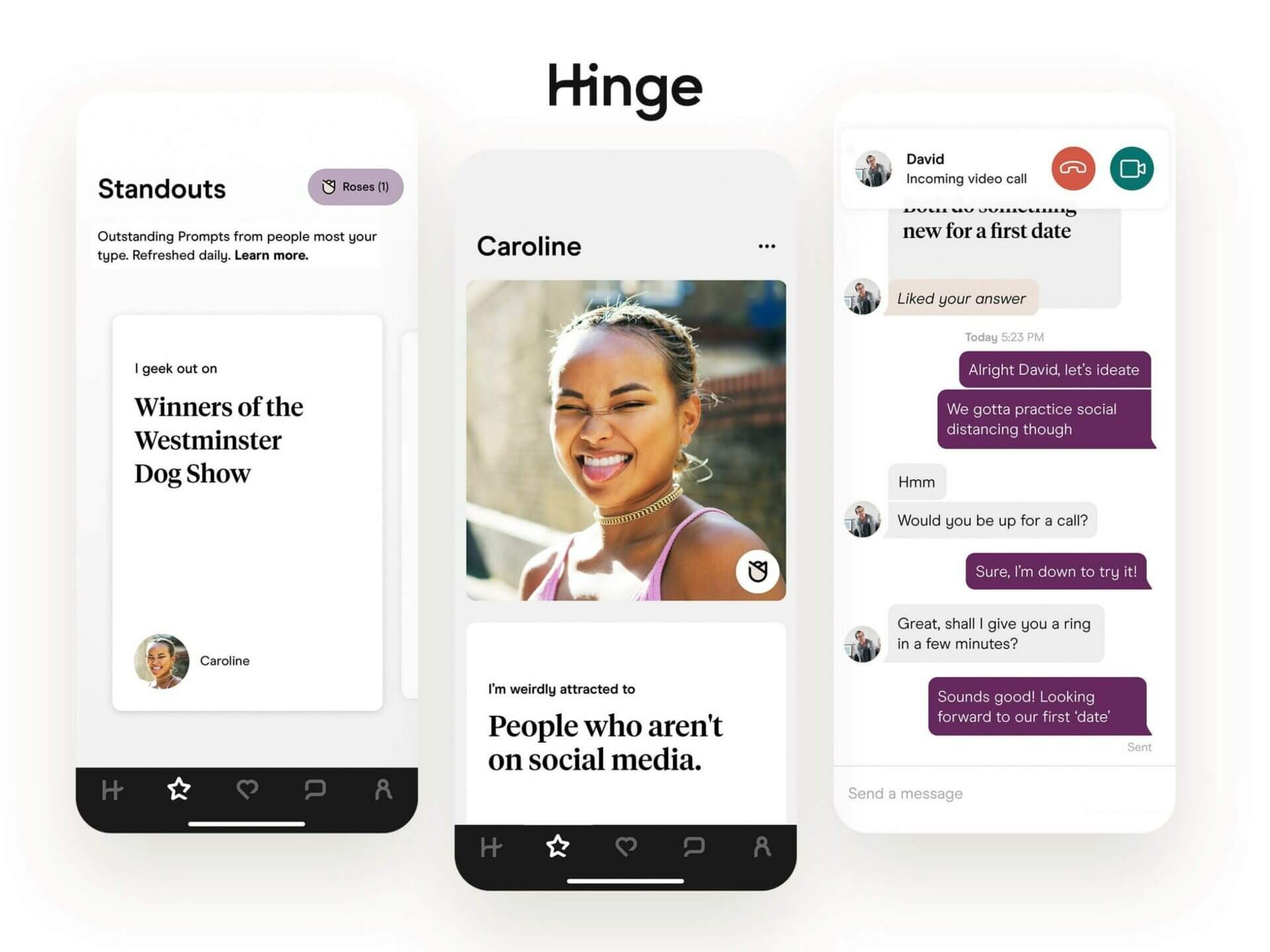 hinge dating app vitals list