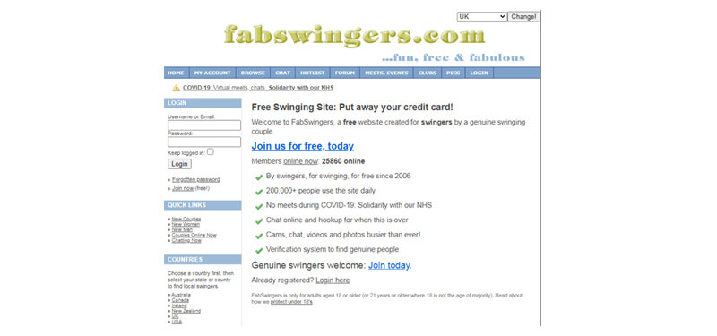 FabSwingers registration