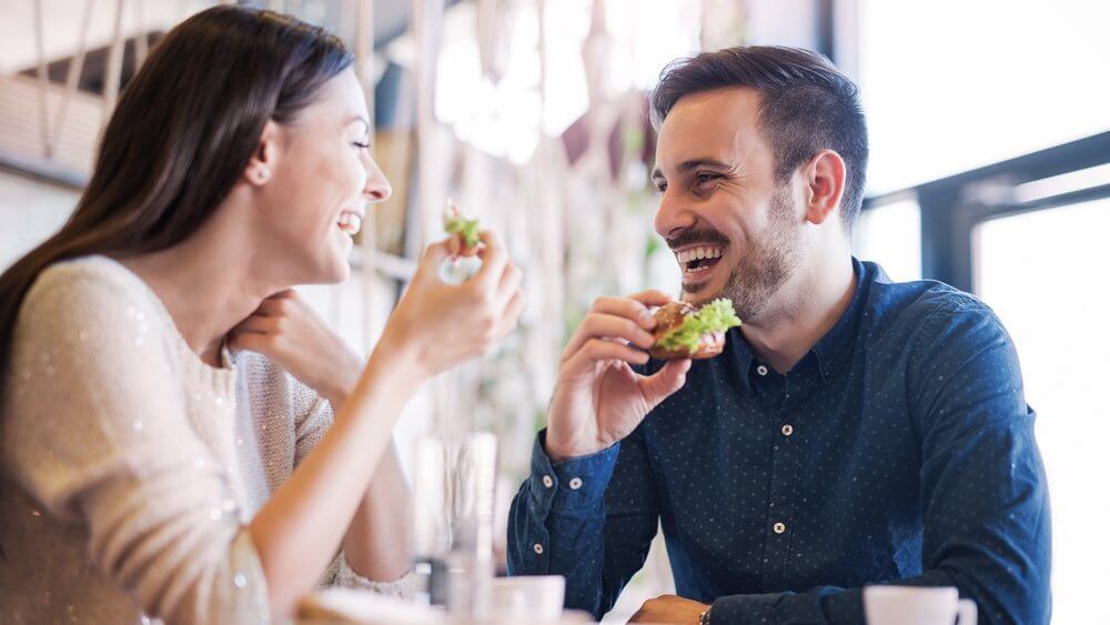 couple enjoying a nice breakfast 