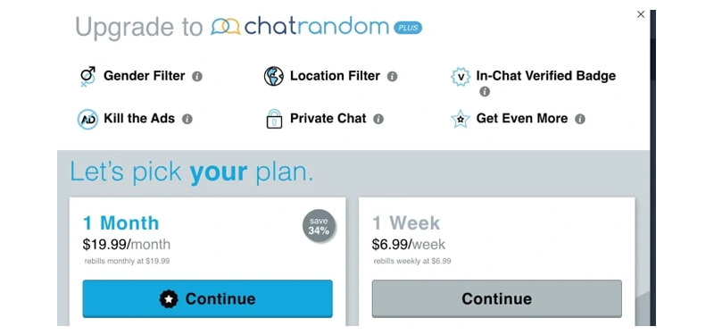 Membership Options Chatrandom 