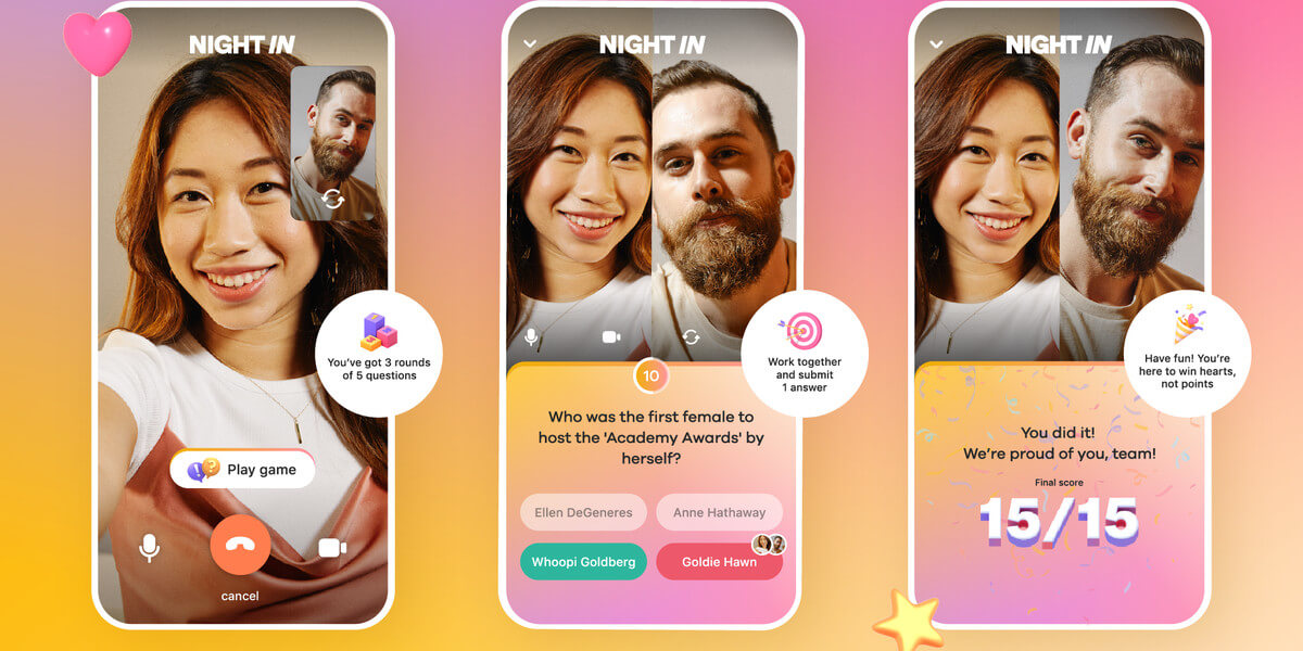 Bumble's new Night In feature is an attempt to break the ice on virtual  dates - The Verge