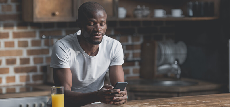 man using phone