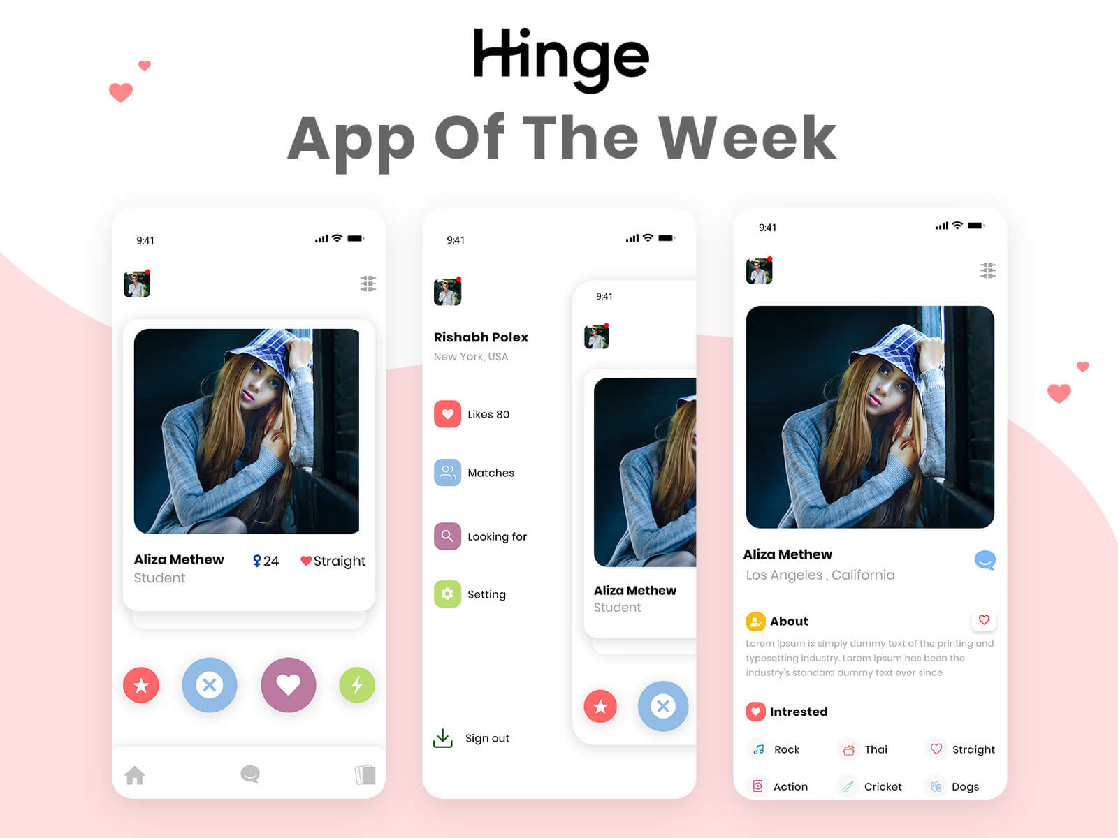 Hinge App designs, themes, templates and downloadable graphic elements on  Dribbble